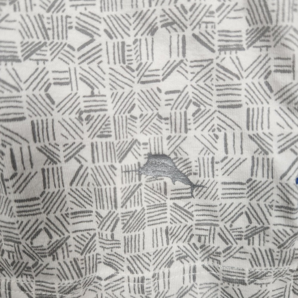 Tommy Bahama Polo Mens‎ XL Blue Umbre Geometric Print Short Sleeve Pima Cotton